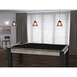 Acheter De Faugeres Billard convertible table 6 personnes Texas industriel et noir (tapis)