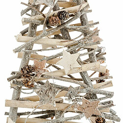 Sapin Déco en Bois Glacé 57cm Gris & Naturel