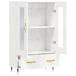 Acheter vidaXL Buffet haut blanc brillant 69,5x31x115 cm bois d'ingénierie