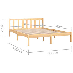 vidaXL Cadre de lit sans matelas bois massif pas cher