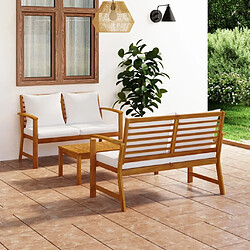 Maison Chic Salon de jardin 3 pcs - Table et chaises d'extérieur - Mobilier/Meubles de jardin Moderne avec coussin Bois d'acacia solide -MN77431