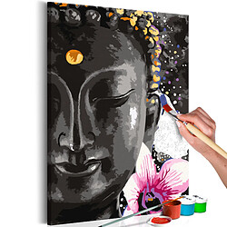 Decoshop26 Tableau à peindre soi-même peinture par numéros motif Bouddha et fleur 40x60 cm TPN110023