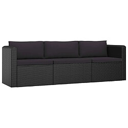 Avis vidaXL Salon de jardin 8 pcs avec coussins résine tressée noir