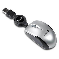 GENIUS - Souris Optique Micro Traveler Silver - Filaire Rétractable USB