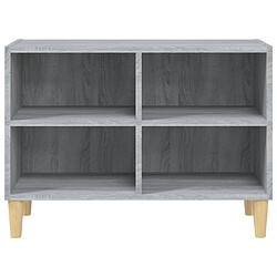 Avis vidaXL Meuble TV avec pieds en bois massif Sonoma gris 69,5x30x50 cm