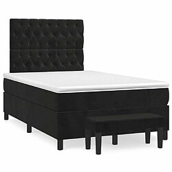 Maison Chic Lit Adulte - Lit simple Lit à sommier tapissier avec matelas moelleux - Meuble de Chambre - Noir 120x200 cm Velours -MN53263