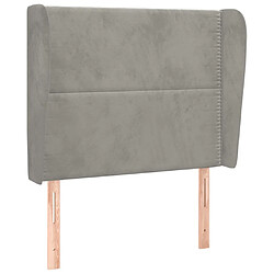 vidaXL Tête de lit avec oreilles Gris clair 103x23x118/128 cm Velours