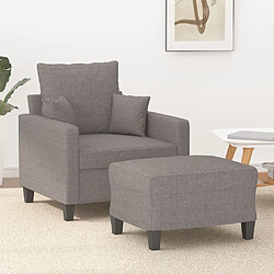 vidaXL Fauteuil avec repose-pied Taupe 60 cm Tissu