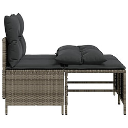 Avis vidaXL Salon de jardin 4 pcs avec coussins gris résine tressée