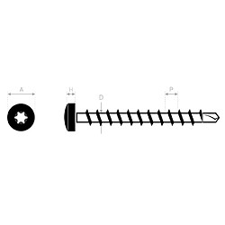 Vis auto-perceuse à tête cylindrique crantée Torx zinguée DIN 7504-N 3,9X16 boîte de 500 - ULTIMA - 15339160