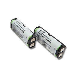 vhbw 2x batteries NiMH 800mAh (2.4V) pour téléphone fixe sans fil Panasonic KX-TG210ALB, KX-TG2411, KX-TG2420 comme CPH-508, BBTG0658001, u.a..