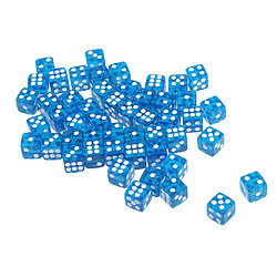 50pcs Acrylique Dés à Six Faces Dés 12 Mm D6 Pour Du0026D DnD RPG Party Game Bleu pas cher