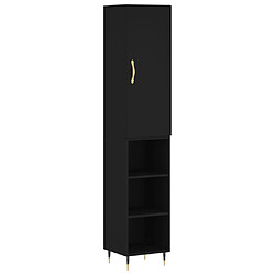 vidaXL Buffet haut Noir 34,5x34x180 cm Bois d'ingénierie