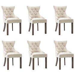 vidaXL Chaises à manger lot de 6 beige tissu