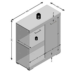 Acheter FMD Armoire avec 2 portes 80 x 34,9 x 89,9 cm Blanc et béton