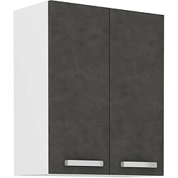 Cstore Meuble haut portes battantes - Gris mat - L 60 cm x P 31,6 x H 72 cm - LASSEN