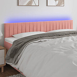 Maison Chic Tête de lit scandinave à LED,meuble de chambre Rose 160x5x78/88 cm Velours -MN26800