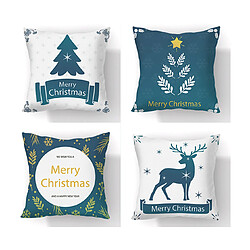 P28 4PCS 45 * 45cm Accueil Christmas Anglais Alphabet Motif Court Taie d'oreiller en peluche Taie d'oreiller Imprimer Coussin Coussin Décoration