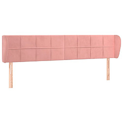 vidaXL Tête de lit avec oreilles Rose 203x23x78/88 cm Velours