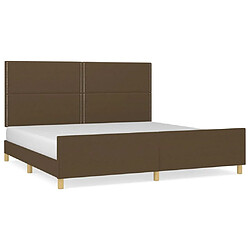 vidaXL Cadre de lit sans matelas marron foncé 200x200 cm tissu