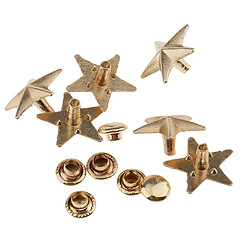 20 pièces star rivets studs spikes pour sac en cuir chaussures artisanat 13mm or