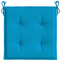 Acheter vidaXL Coussins de chaise jardin lot de 4 bleu 50x50x3 cm tissu oxford