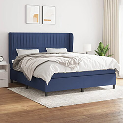 Maison Chic Lit Adulte - Lit simple Lit à sommier tapissier avec matelas moelleux - Meuble de Chambre - Bleu 160x200 cm Tissu -MN24857