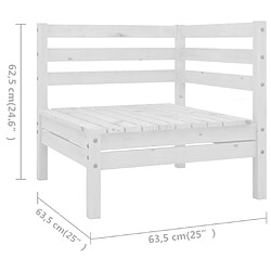 Acheter Maison Chic Salon de jardin 7 pcs - Table et chaises d'extérieur - Mobilier/Meubles de jardin Moderne Bois de pin massif Blanc -MN28490