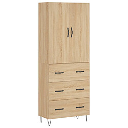 vidaXL Buffet haut Chêne sonoma 69,5x34x180 cm Bois d'ingénierie