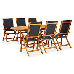 Maison Chic Mobilier à dîner 7 pcs de jardin - Ensemble table et chaises d'extérieur - Salon/Mobilier de jardin classique en Bois d'acacia solide -MN94114