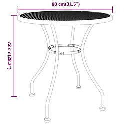 Acheter vidaXL Table de jardin Ø80x72 cm Maille métallique Anthracite