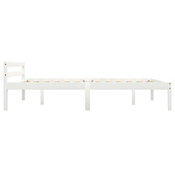 Acheter Maison Chic Lit adulte - Lit simple Cadre de lit,Structure du lit Contemporain Blanc Bois de pin massif 140 x 200 cm -MN35178