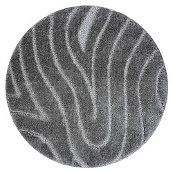 RUGSX Tapis de salle de bain SUPREME cercle WAVES, vagues, antidérapant, doux - gris cercle 100 cm