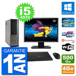 PC Dell 7020 SFF Ecran 19" Intel i5-4570 RAM 4Go Disque 500Go Windows 10 Wifi - Occasion