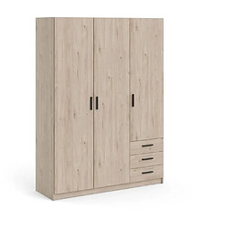 Cstore Armoire VEGA - Décor Gris anthracite - 3 portes + 3 tiroirs - L 147 x P 49,6 x H 200,4 cm