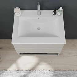 Acheter Kiamami Valentina MEUBLE DE BAIN AVEC LAVABO SUSPENDU 60 CM EN GRIS CLAIR ASPECT BOIS | VENEZIA