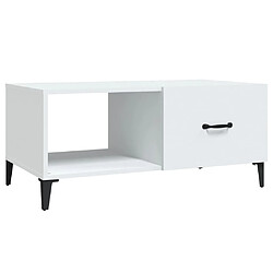 Maison Chic Table basse,Table Console Table d'appoint, Table pour salon blanc 90x50x40 cm bois d'ingénierie -MN92722