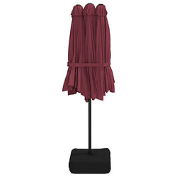 Acheter vidaXL Parasol de jardin à double tête rouge bordeaux 449x245 cm