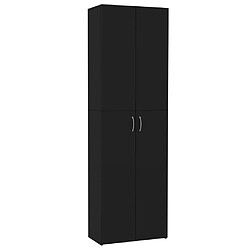 vidaXL Armoire de bureau Noir 60x32x190 cm Bois d'ingénierie