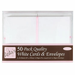 A6 Anita's Lot de 50 cartes avec enveloppes Blanc