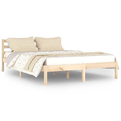 Maison Chic Lit adulte - Lit simple Cadre de lit,Structure du lit Contemporain Bois de pin massif 140x200 cm -MN46394