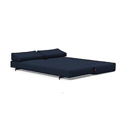 Inside 75 Méridienne design SIGMUND INDU Mixed Dance, Blue convertible lit 160*200 cm pieds Acier noir