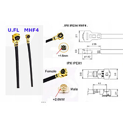 GUPBOO Pigtail MHF4 IPX IPEX - Prise SMA-RP 0.81mm 30cm,JL916 pas cher