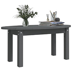 Acheter ComfortXL Table Basse Gris 80x40x35 Cm Bois Massif De Pin