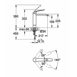 GROHE Mitigeur lavabo Euroéco Spécial 30208000 Import Allemagne