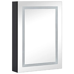 Helloshop26 Armoire de salle de bain à miroir led 50 x 13 x 70 cm MDF noir 02_0006564