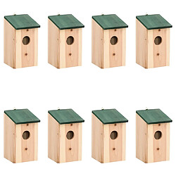 vidaXL Nichoirs 8 pcs Bois 12x12x22 cm