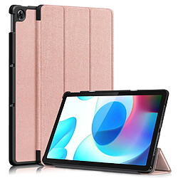 Etui en PU fonction d'éveil/veille automatique avec support, or rose pour votre Realme Pad