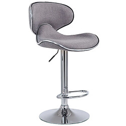 Decoshop26 Tabouret de bar x1 pivotant design moderne en tissu gris support en métal chromé 10_0005079