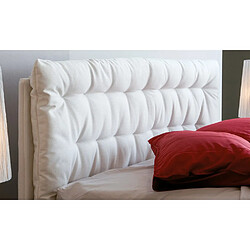 Inside 75 Lit coffre GLORIA couchage 120x200 cm tissu Secret aspect cuir blanc